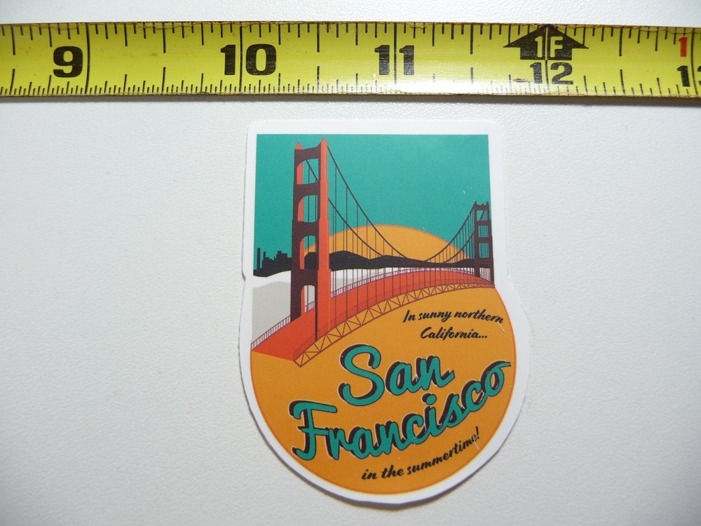 Sunny San Francisco Golden Gate Bridge Decal Sticker for Camping Travel Vacation
