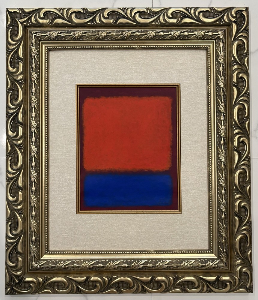 Mark Rothko Oil On Paper 1903- 1970 In Style Of. Painting Hand Made Hand Signed
