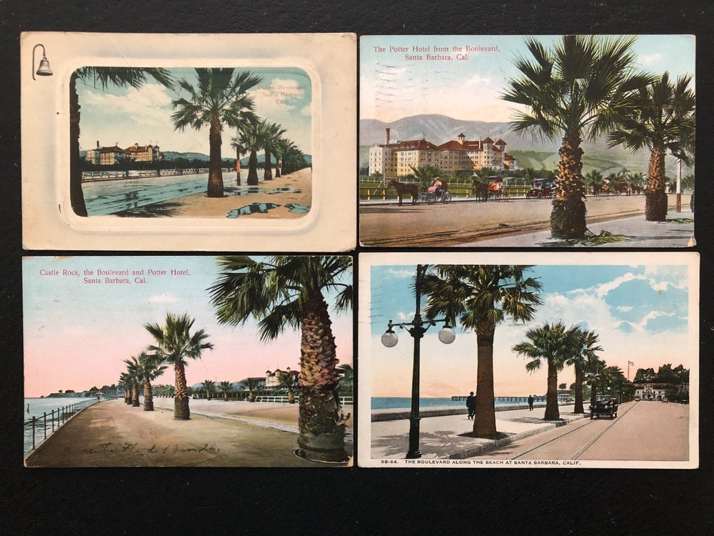 [4] Shoreline Scenes Santa Barbara California postcards [all posted]