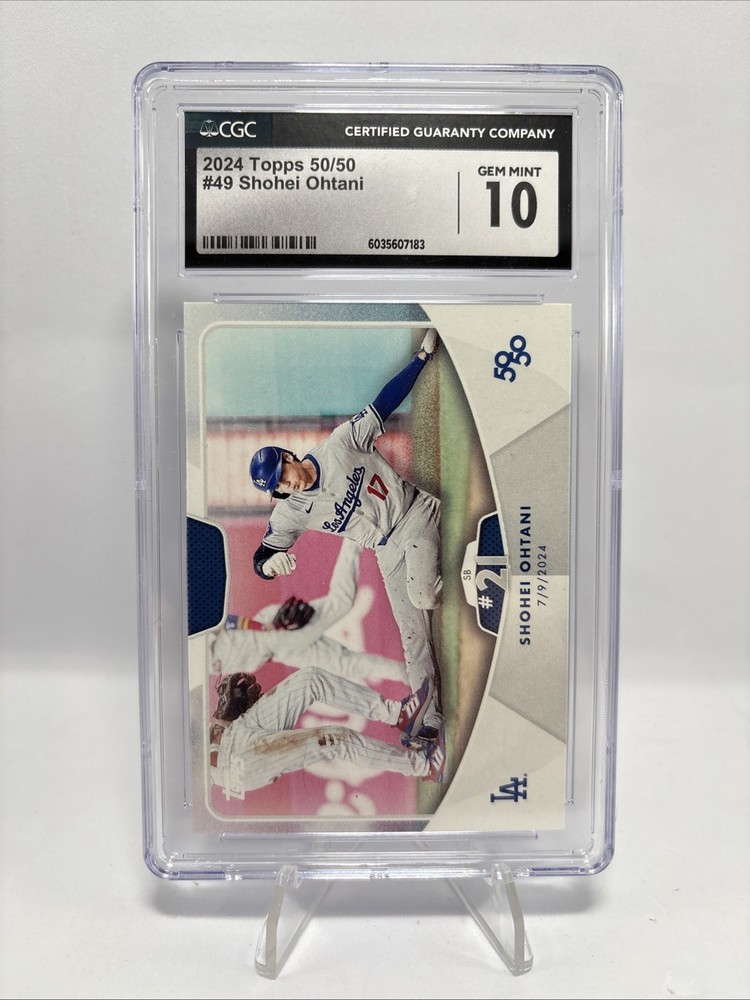 2024 Topps Baseball Card Shohei Ohtani 50/50 SB 21 Graded CGC 10 GEM MINT Slab