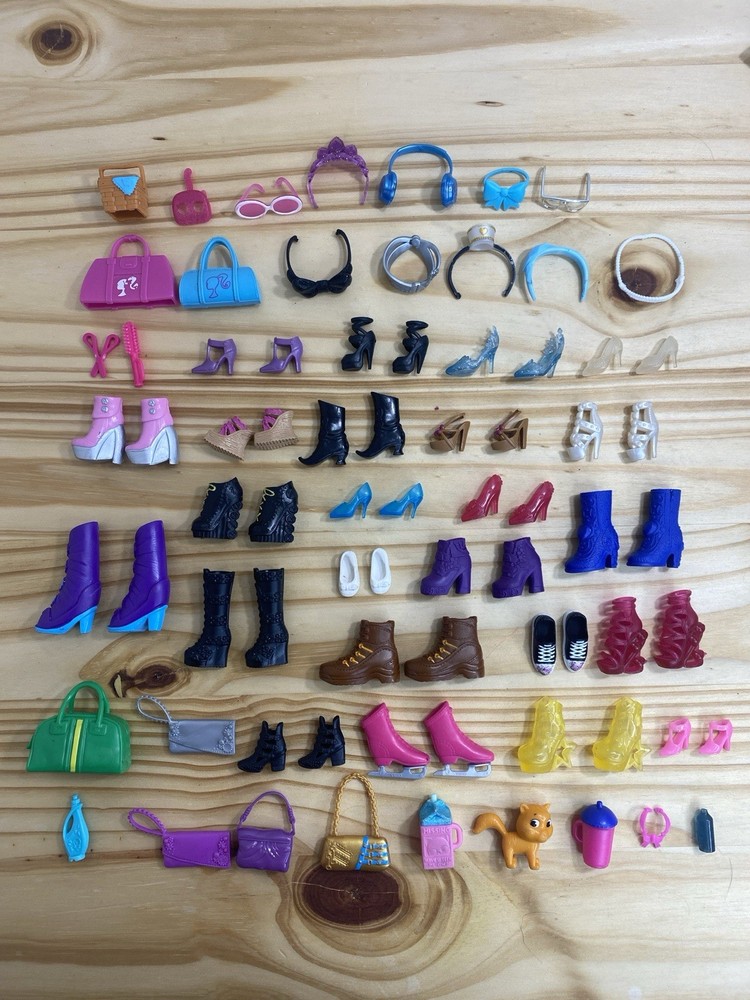 Lot Of Doll Shoes Accessories Mattel BARBIE Monster High MLP Heels Boots Purse