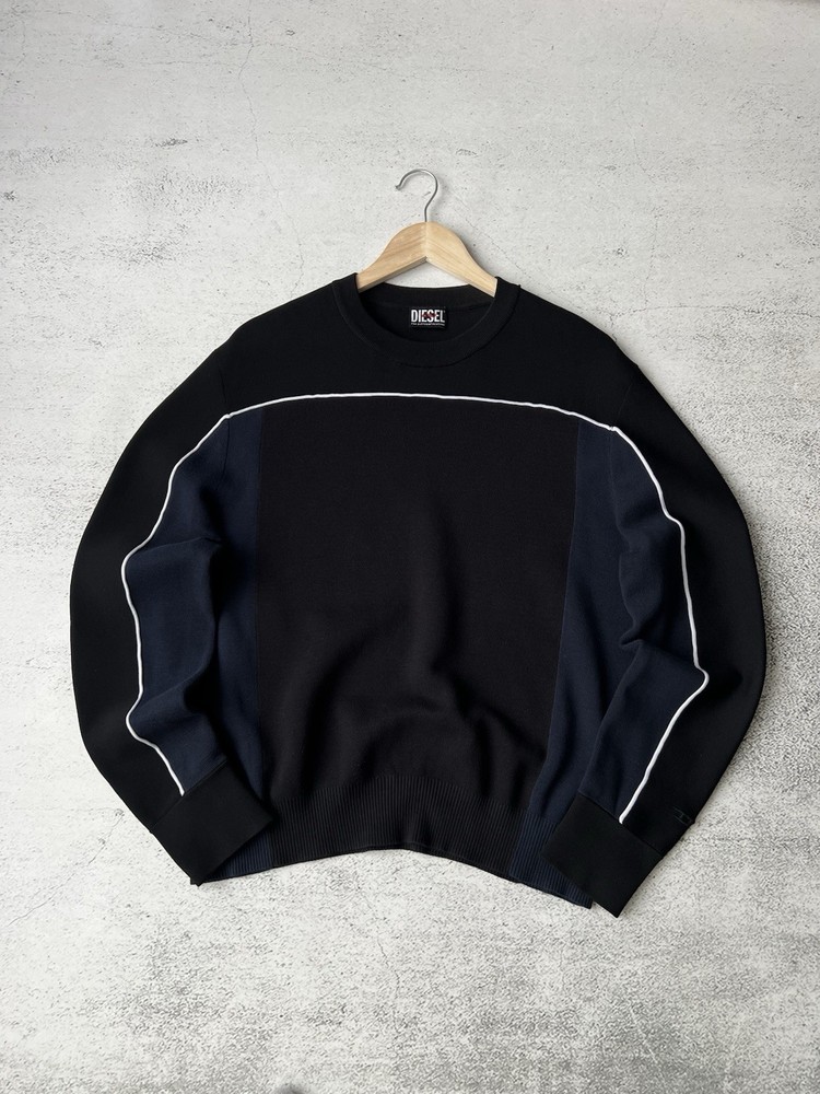 Diesel Men’s Black Cotton Knit Sweater Size M