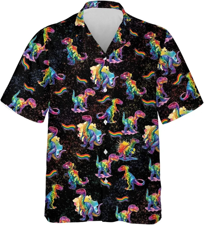 LGBT Pride Month Hawaiian Shirt Tropical Summer Rainbow Aloha