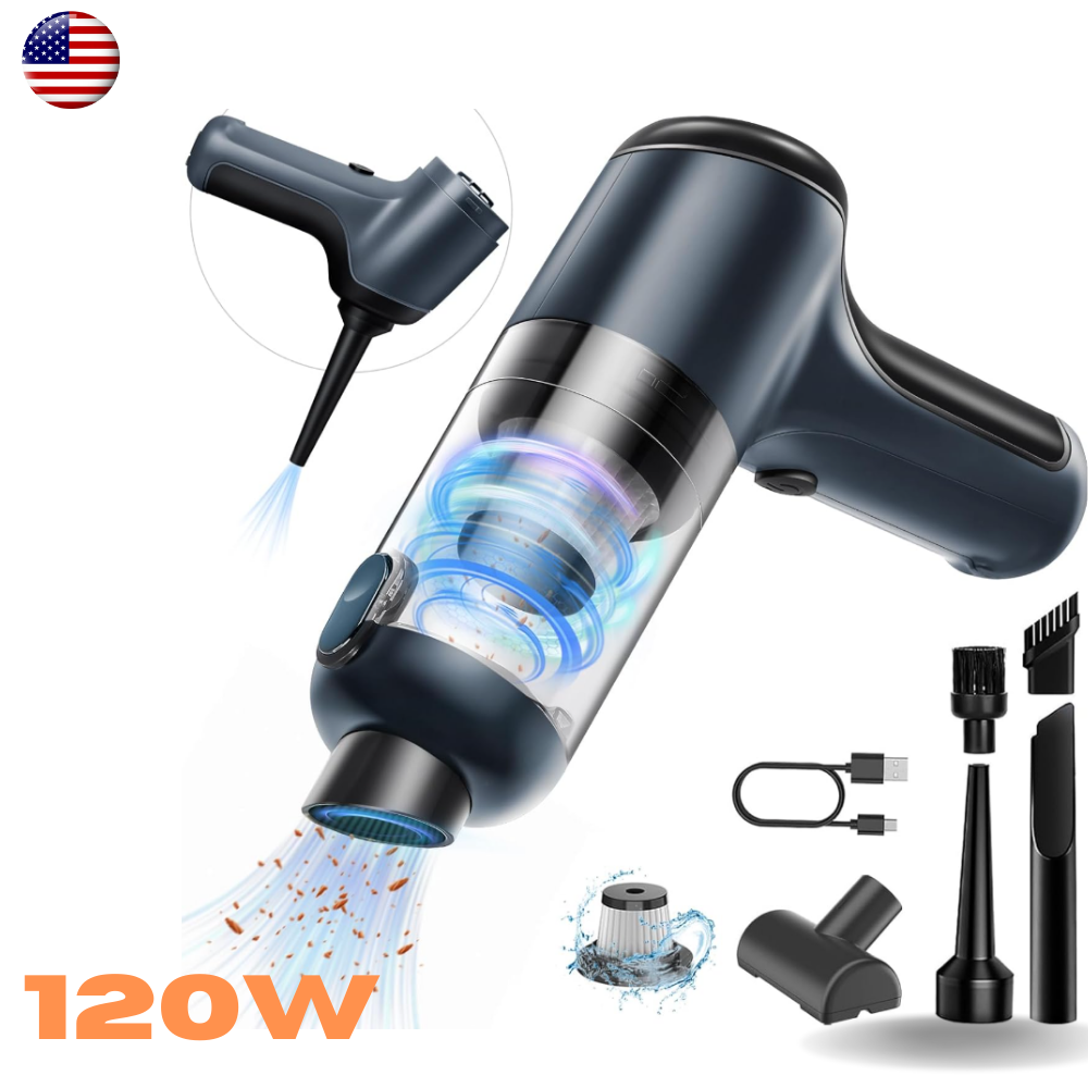 Cordless Mini Handheld Vacuum, 3-in-1 Car Cleaner & Blower,Rechargeable,Portable