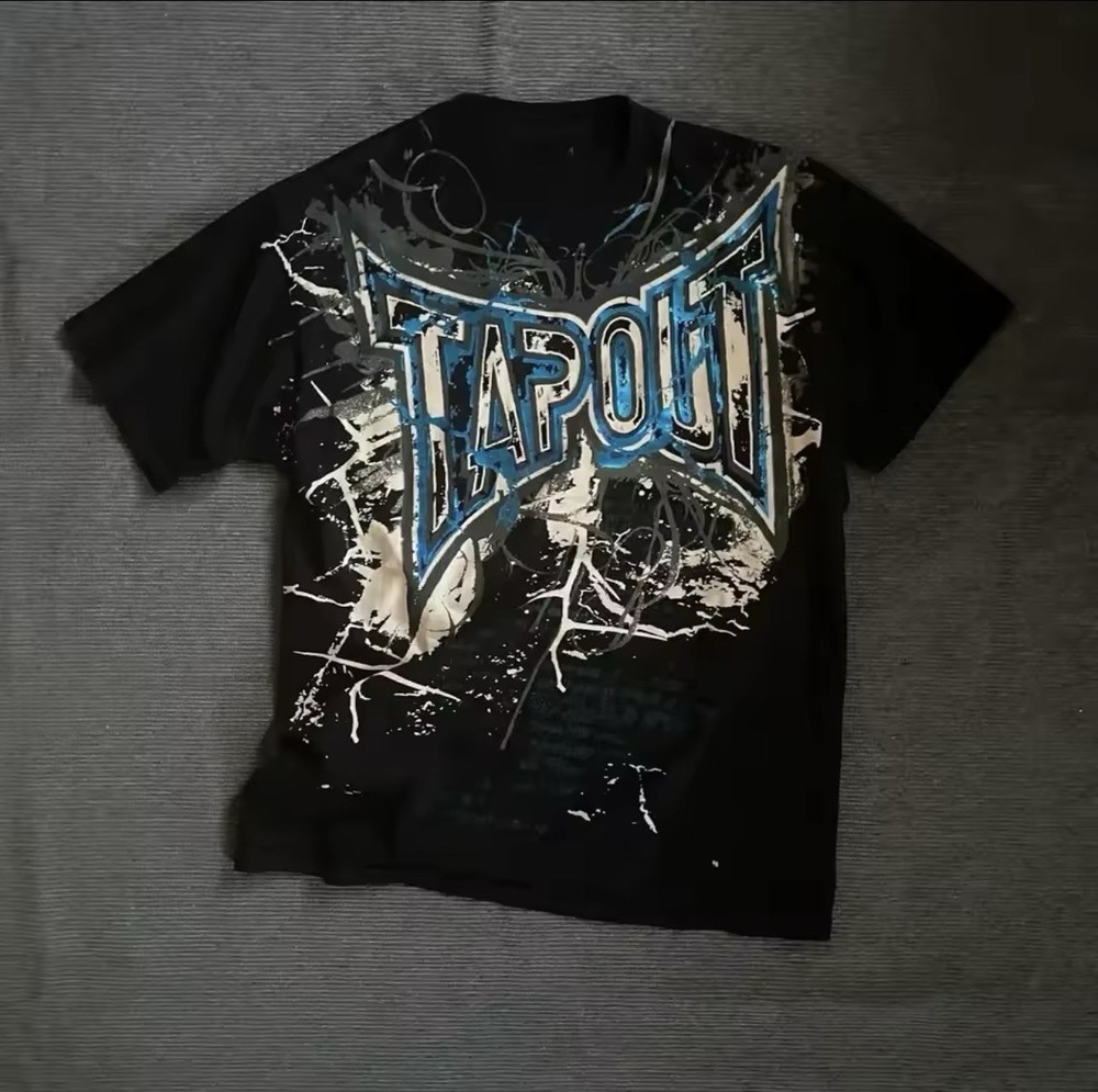 Mens Y2K Gothic Graphic T Shirt Streetwear TAPOUT Wing  Grunge Vinatage Tee