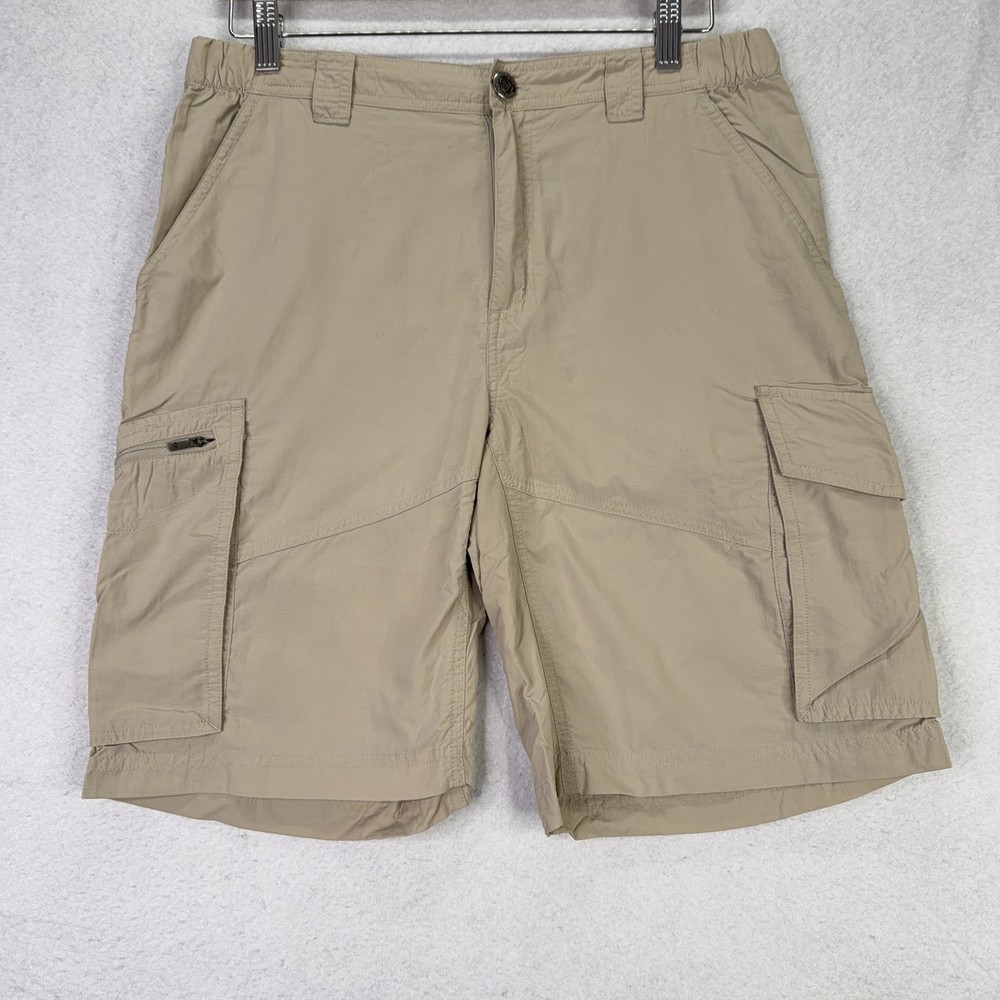 Columbia Men's 32 Kestrel Trail Cargo Shorts Tan Brown Hiking Outdoor Nylon Gorp