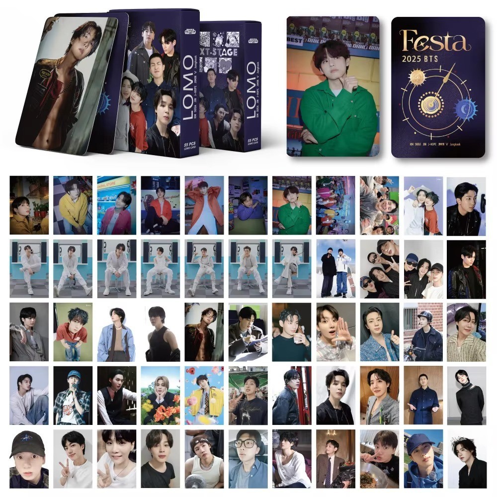 55PCS KPOP BTS New Album Photocards & Lomo Cards – High-Quality Fan Collection