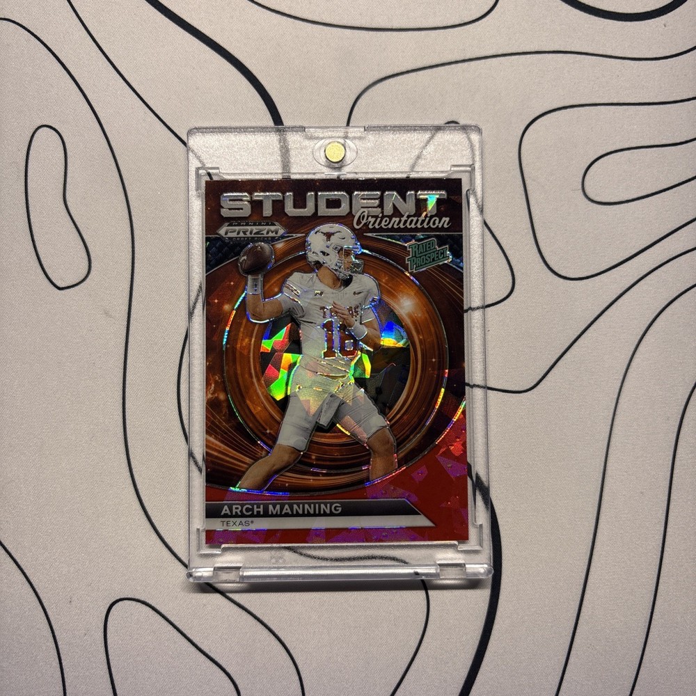2024 Prizm Draft Picks Arch Manning Student Orientation red cracked ice 🔥
