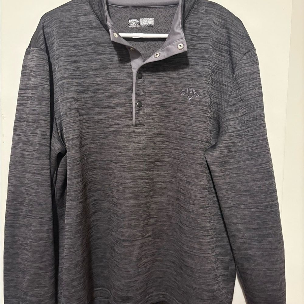 Callaway Men’s XXL Gray Quarter-Zip Pullover Golf Performance Top