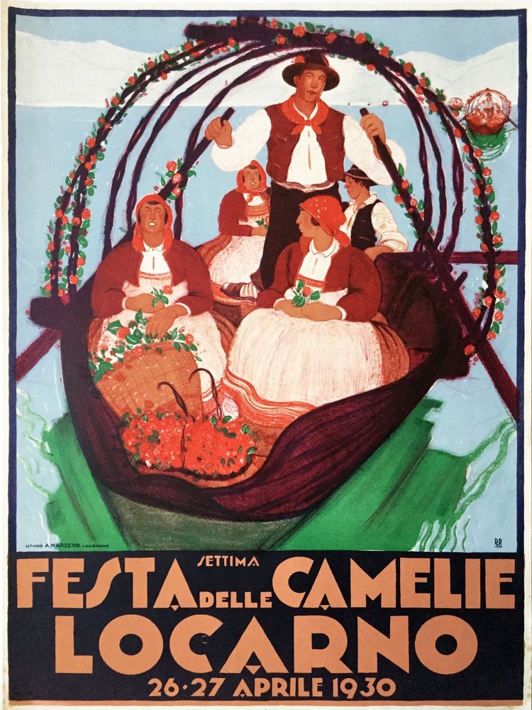 Decoration Poster.1930 Festa delle Camelie.Locarno travel.Wall art Decor.11457