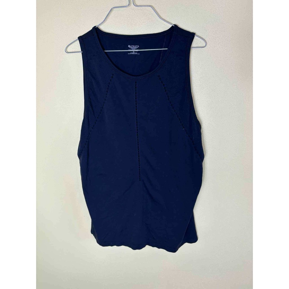 Athleta Navy Blue Sleeveless Workout Tank Top Womens XL Activewear
