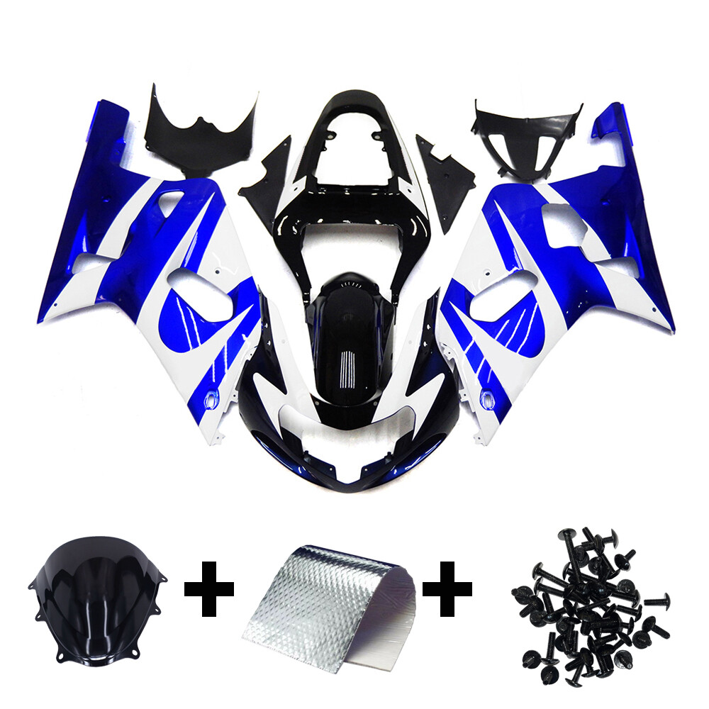Blue Black Fairing Kit for Suzuki 2000-2003 GSXR600 GSXR750 Injection Bodywork