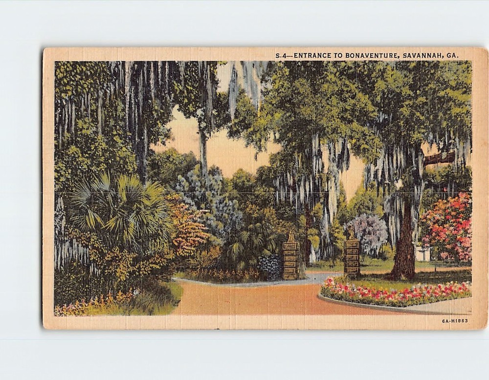 Postcard Entrance To Bonaventure Savannah Georgia USA