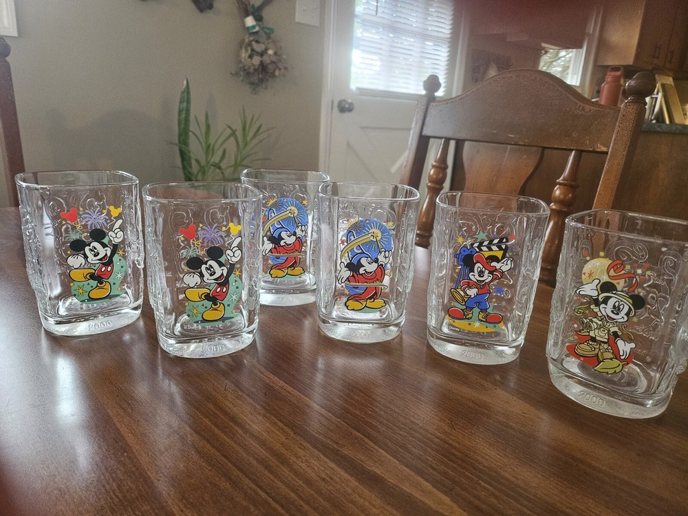 McDonald’s Walt Disney World 2000 Millennium Celebration Glass Set Of 6