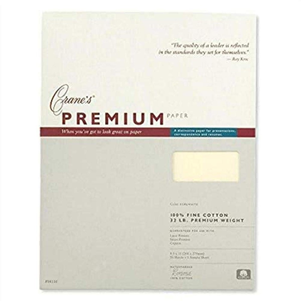 Crane & Co. Cranes Premium Weight Ecruwhite 8 1/2 X 11 Sheets PS8116