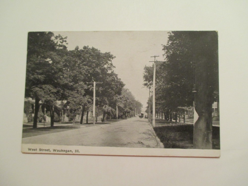 Waukegan Illinois Postcard West Street 1909 IL