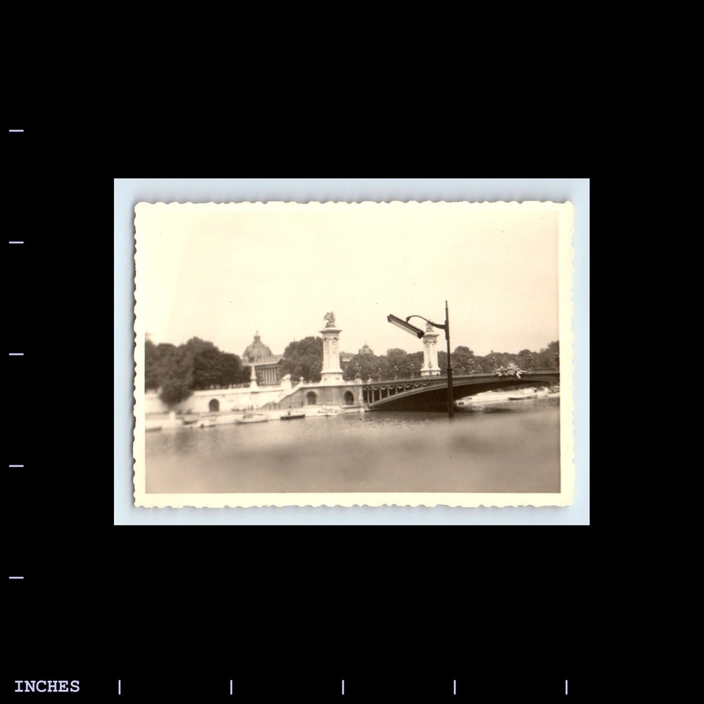 Old Vintage Photo BRIDGE AND RIVER LANDSCAPE