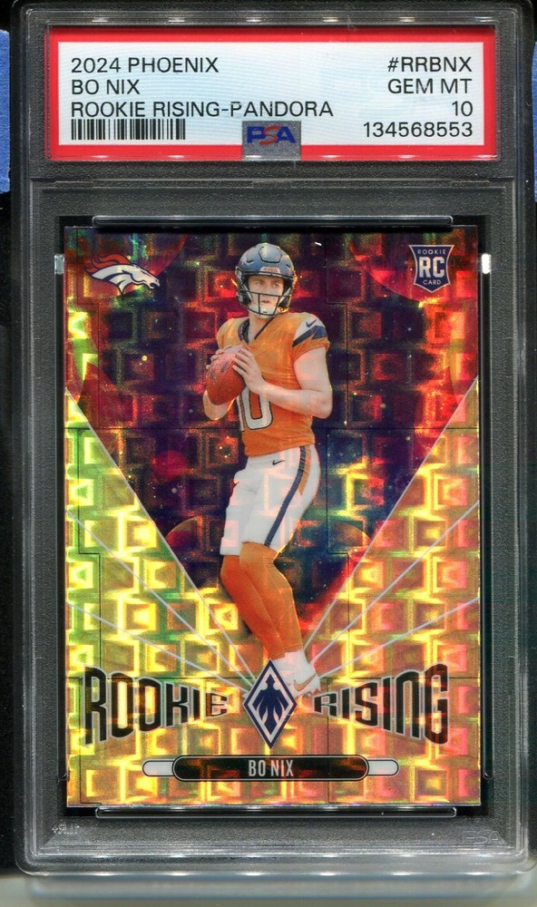 2024 Panini Phoenix Bo Nix Rookie Rising Pandora PSA 10 RC #RRBNX