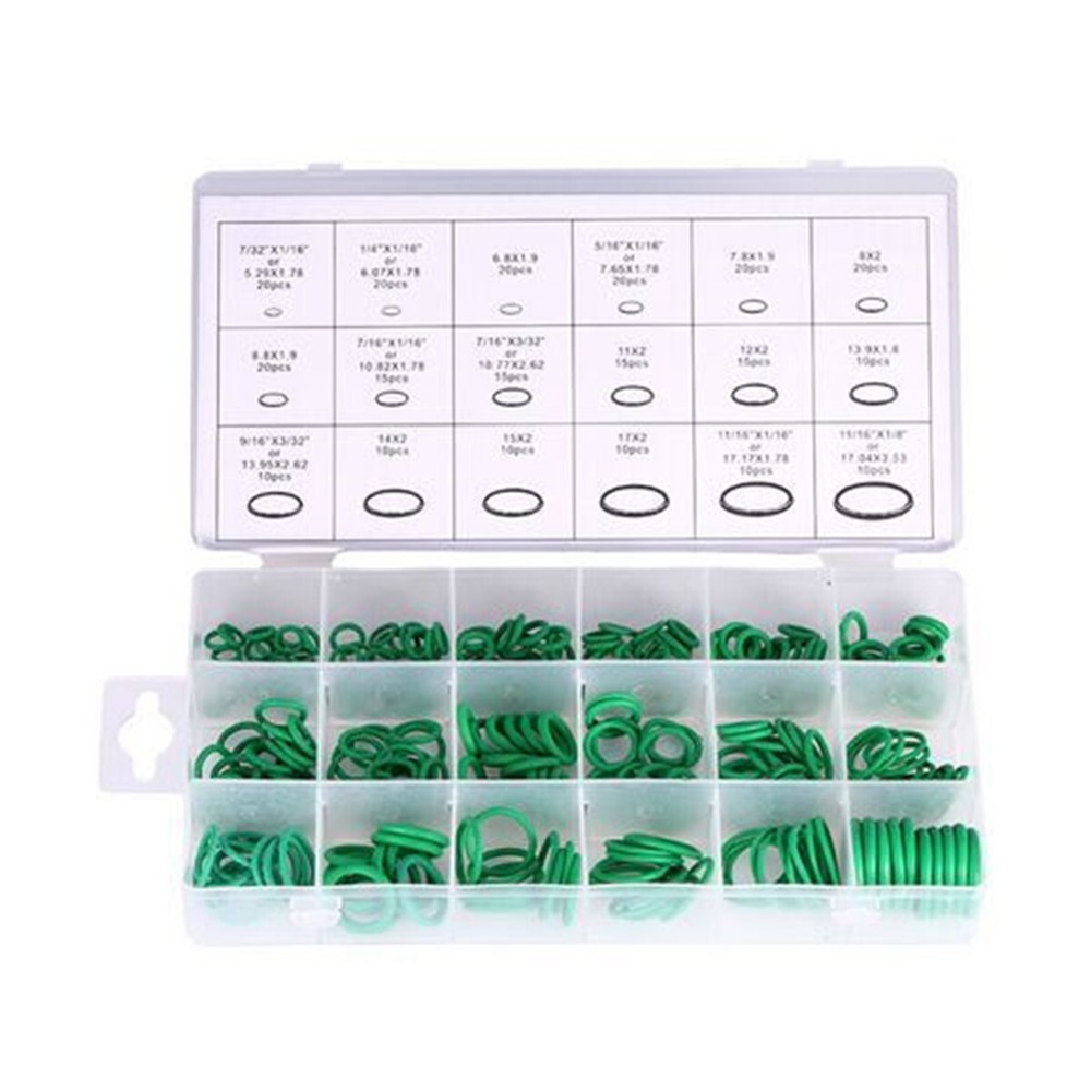 270Pcs Car Air Conditioning Refrigerant A/C Trim Rubber Repair O-Ring Seal Kit