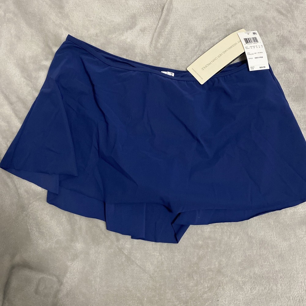 NWT Profile by Gottex Swimsuit Bikini Bottom Skirt Skirtini Petrol Size 10