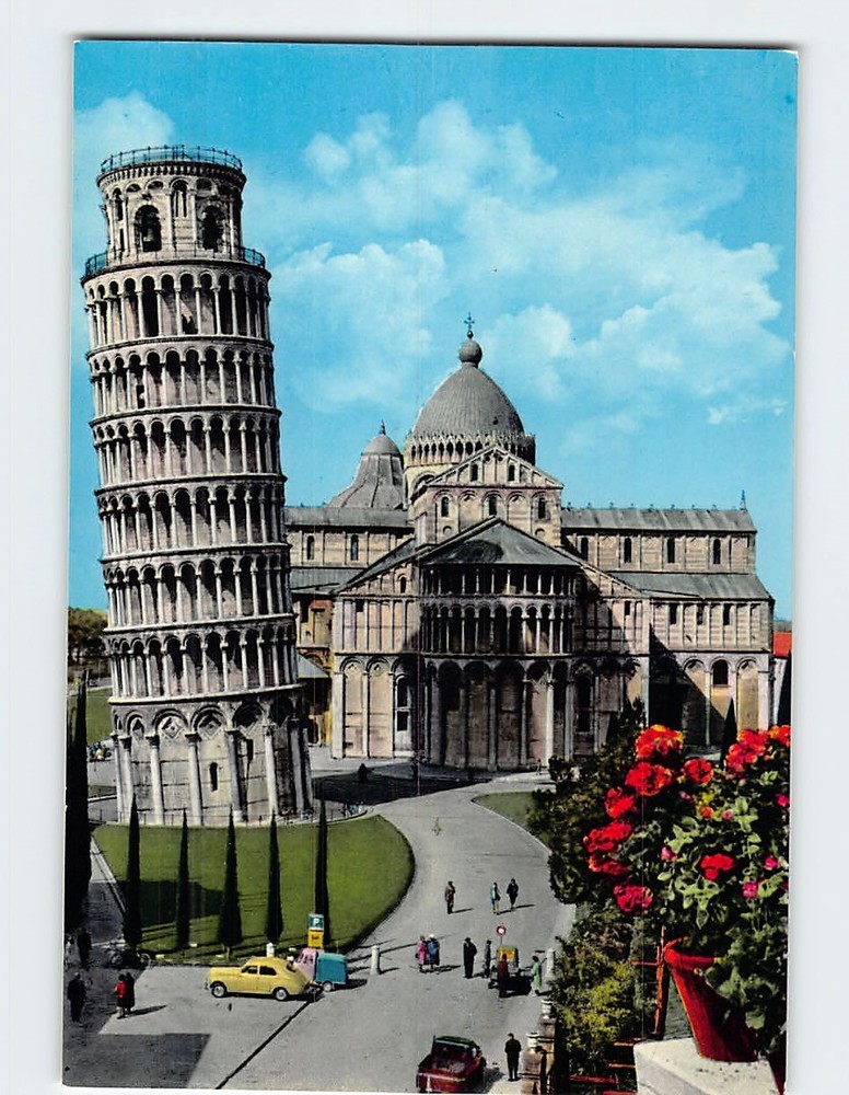 Postcard Leaning tower and Apse of the Cathedral Pisa Italy