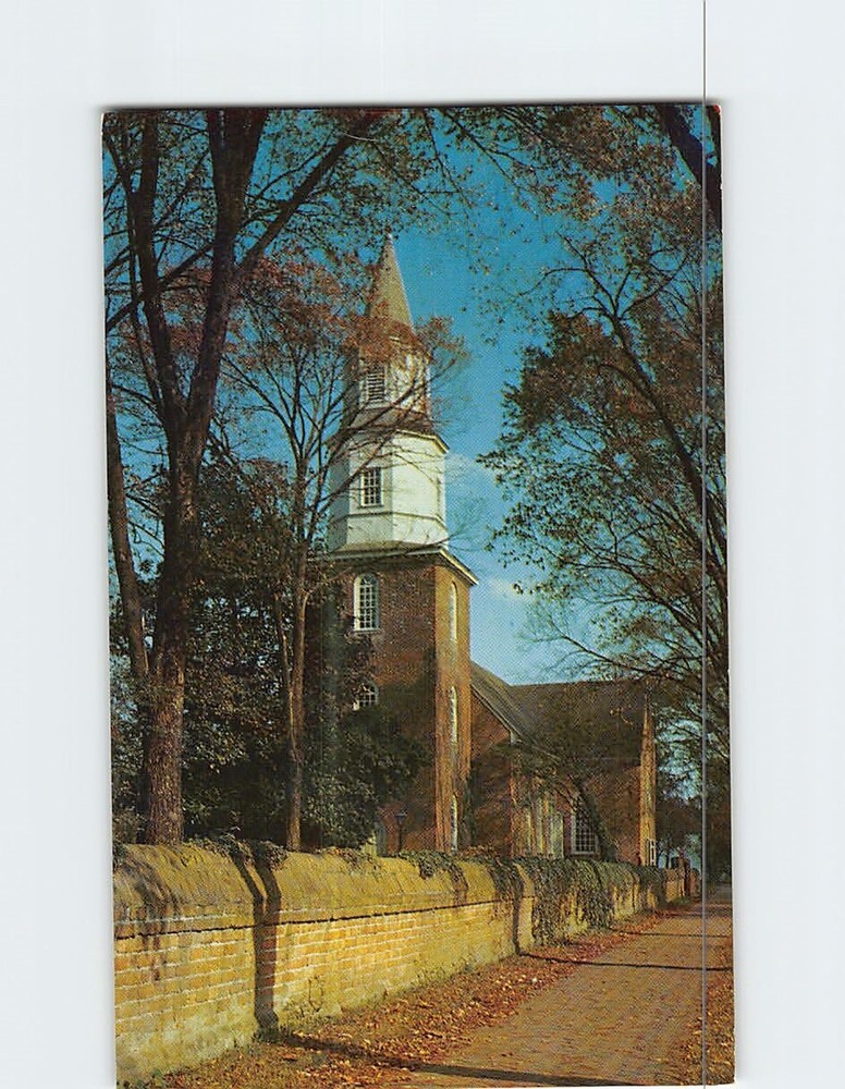 Postcard Bruton Parish Church Williamsburg Virginia USA