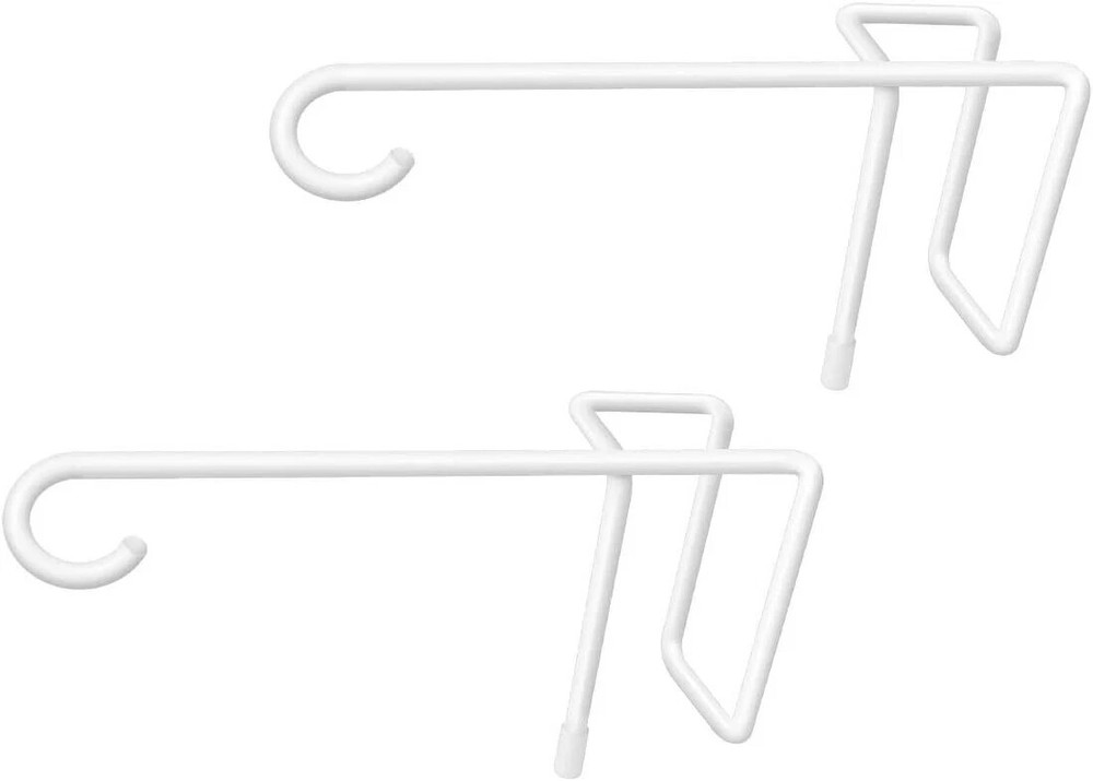 2 Pack 5x10 Inch White Powder Coated Steel Vinyl Fence Hooks