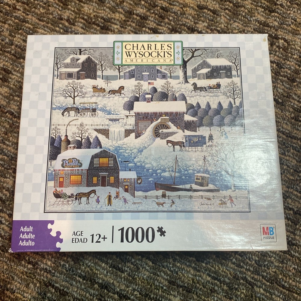 Charles Wysocki “Plumbelly's Playground” 1000 Puzzle Hasbro Milton Bradley