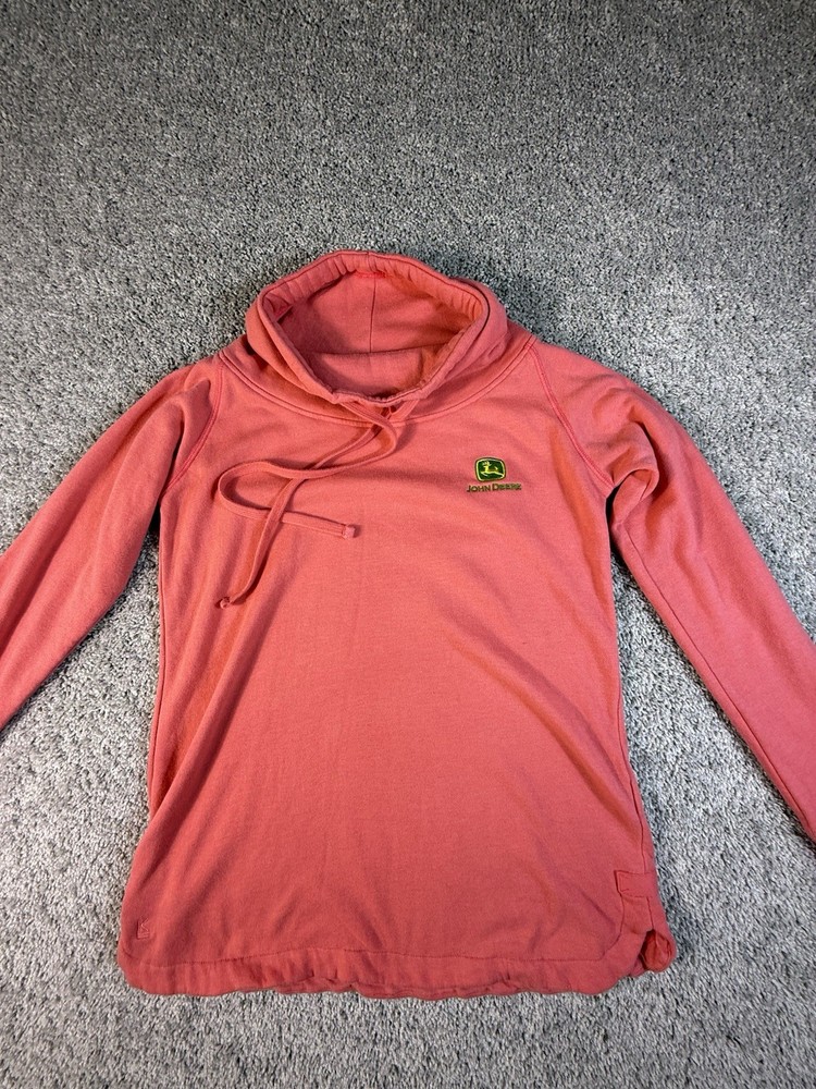 Women’s John Deere Sweatshirt Size Small Coral Cowl Neck