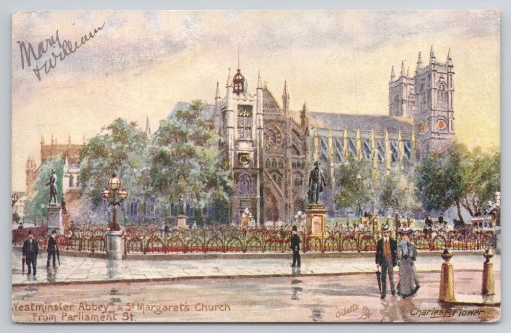 1903 London Westminster Abbey St. Margaret's Church Oilette Postcard