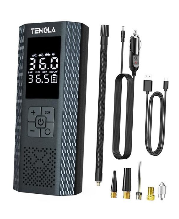 150PSI Cordless Portable Tire Inflator Air Compressor in Black