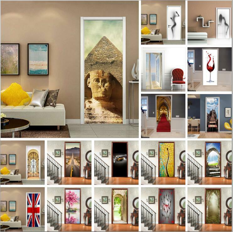 3D PVC Pyramid Halloween Door Sticker Art Wall Decal Home Decor Mural