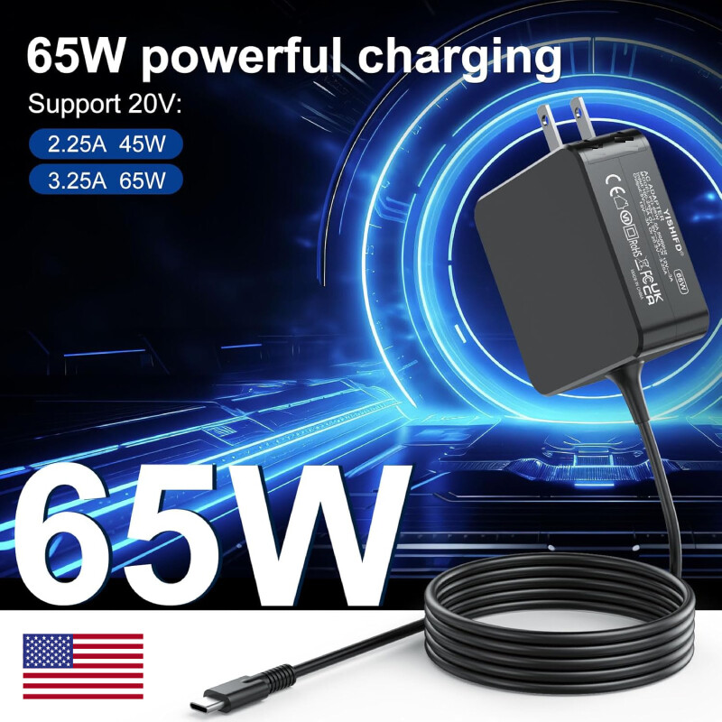 65W USBC Power Adapter TypeC Power Charger For MacBook Pro Air Lenovo Chromebook