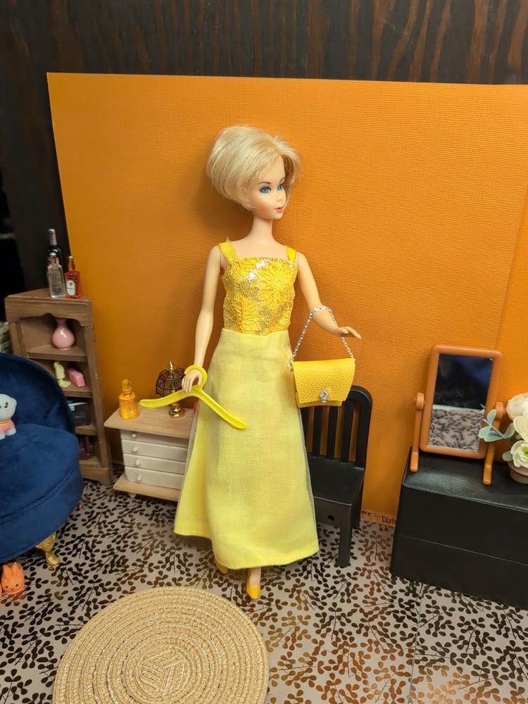 Vintage Barbie Clone Outfit - Shillman Dress / Gown, Pumps, Custom Purse  +