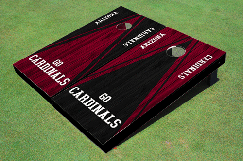 Arizona Cardinals Alternating Wood Look Triangle Cornhole Boards - NFL