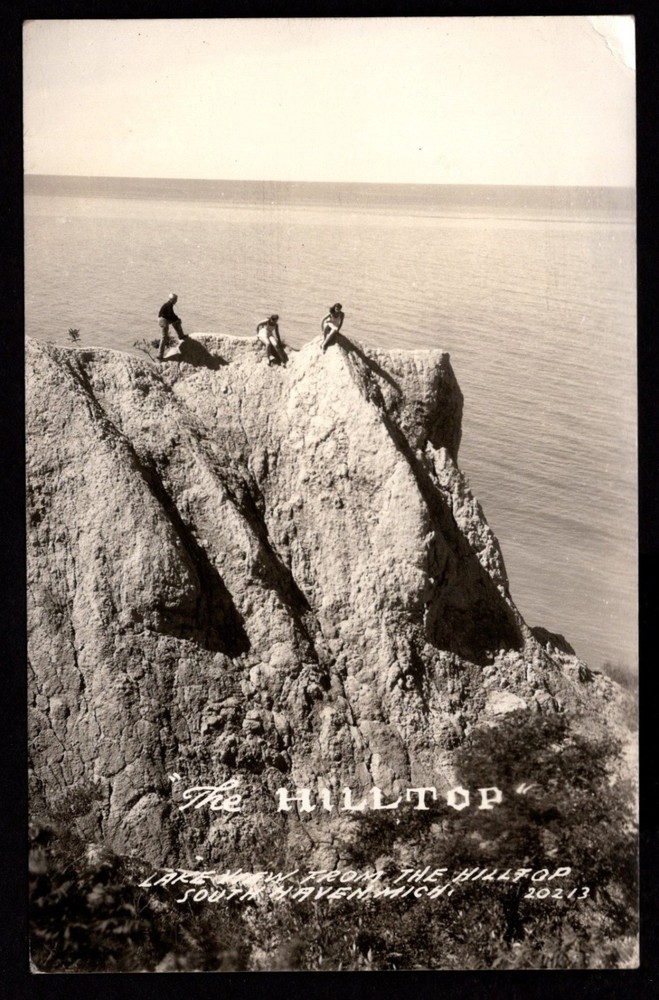 SOUTH HAVEN MICHIGAN “The Hilltop” Lake View RPPC Real Photo Postcard