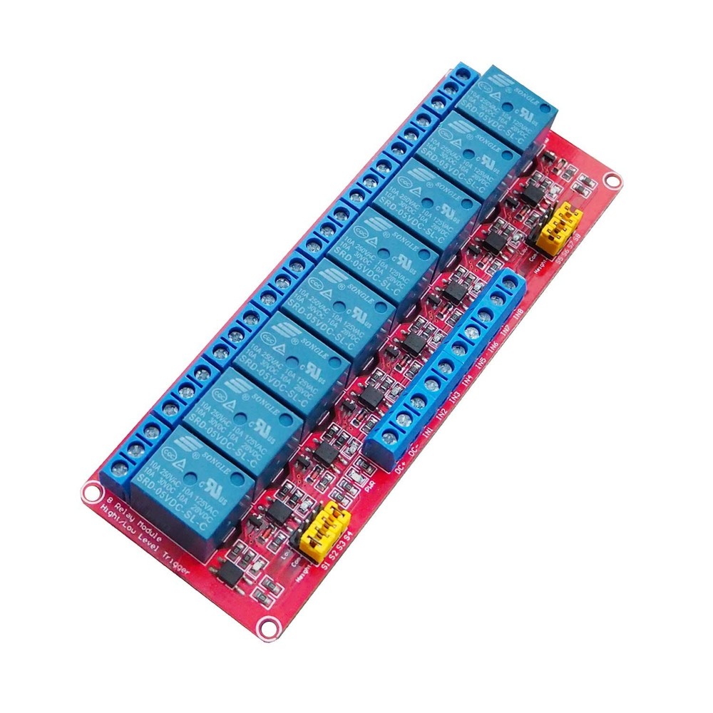 8 Channel 5V Relay Module with Optocoupler Isolation Support High and Low Lev...