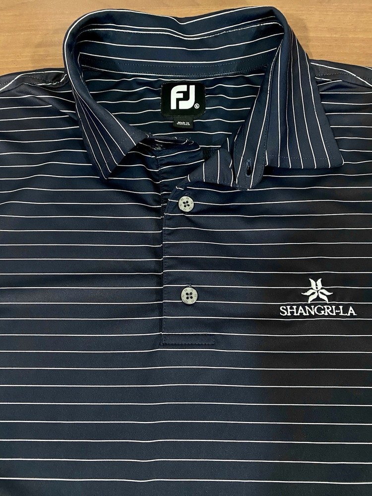 FootJoy Men’s XL Golf Polo Shirt Navy Performance Stretch Moisture Wicking EUC