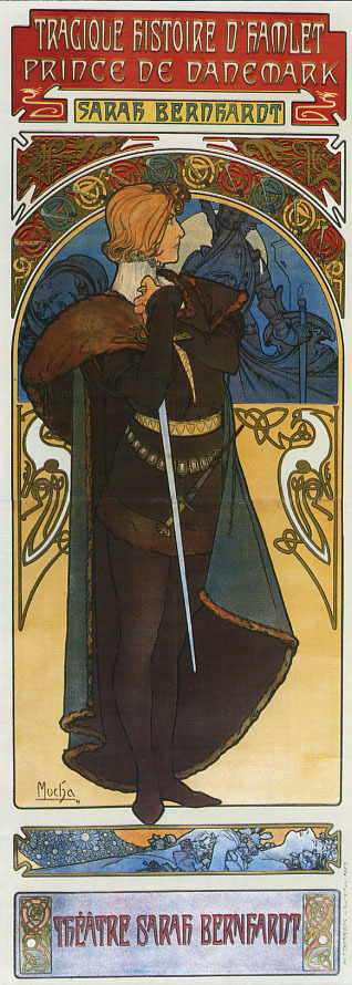 Mucha Hamlet Shakespeare Danemark Vintage Poster Repro FREE SHIPPING