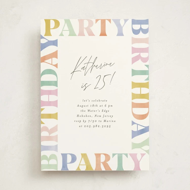 Digital Birthday Party Invitation Personalized Texts 1