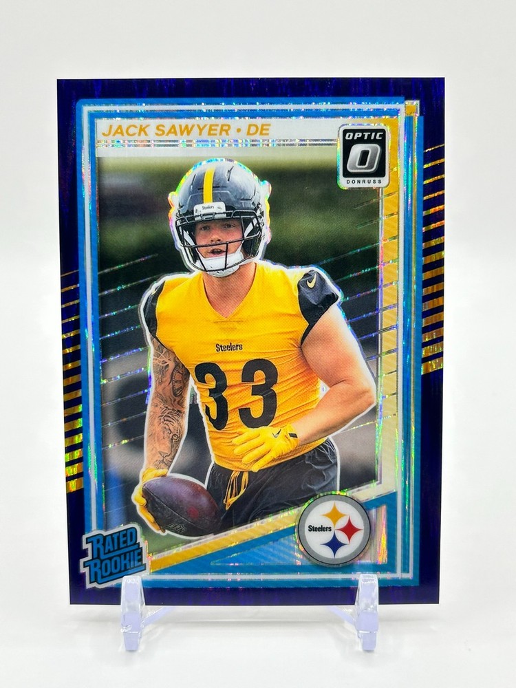 2025 Panini Donruss Optic Jack Sawyer RC Rookie Purple Shock #220 Steelers