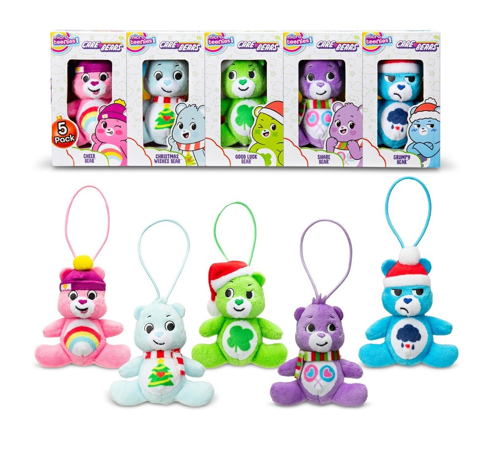 Care Bears Holiday 5-Pack Plush Stuffed Animals Christmas Gift Set  