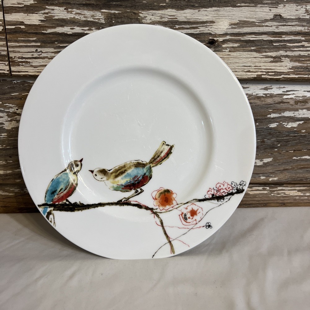 Lenox CHIRP Salad Plate Dessert Birds Branches Bone China 9.25 inch USA Retired