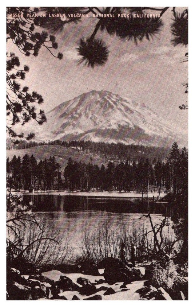 1930s Distant Peak Lassen Volcanic National Park California Vintage Postcard
