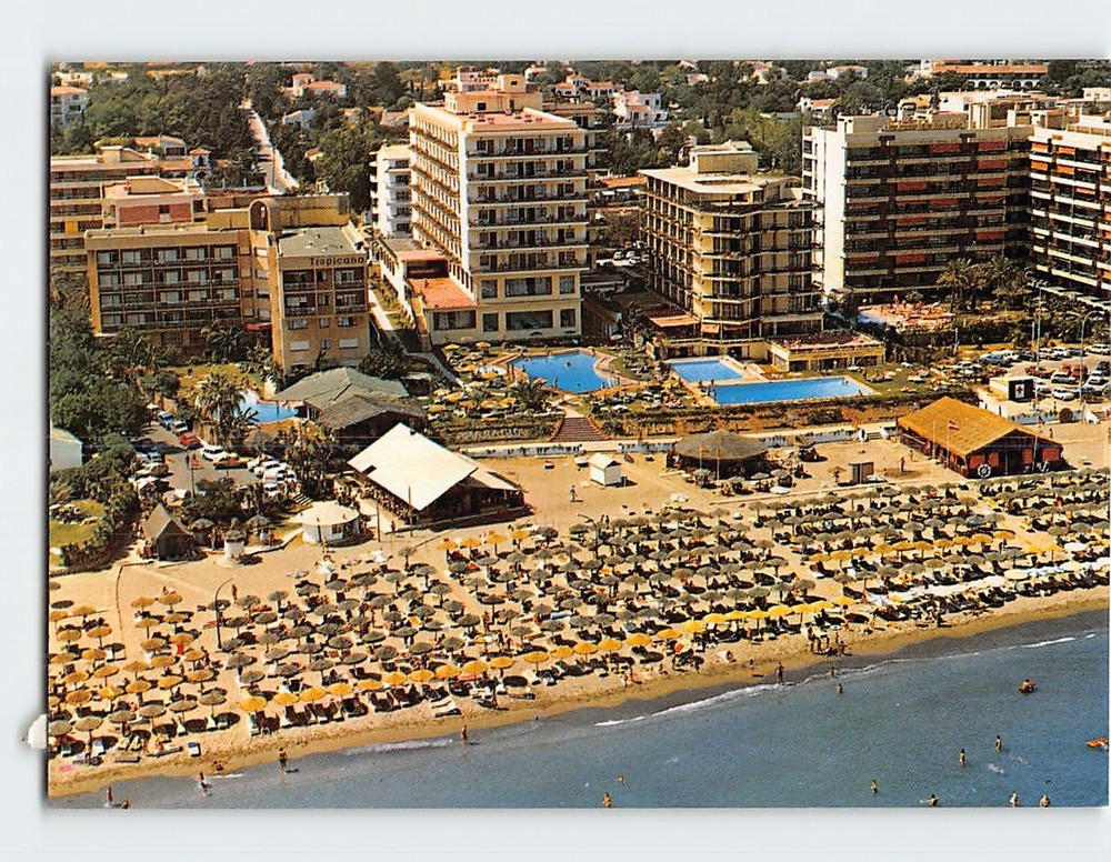 Postcard Aerial View Carihuela Beach Torremolinos Spain