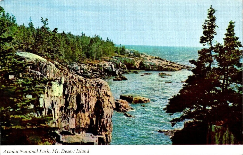 Schoodic Point Acadia National Park Maine Postcard 1968-image