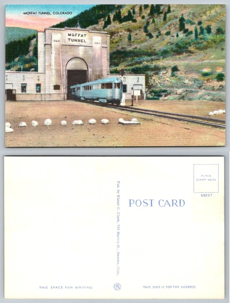 Moffat Tunnel Colorado Vintage Linen Postcard Train Railroad Scenic View