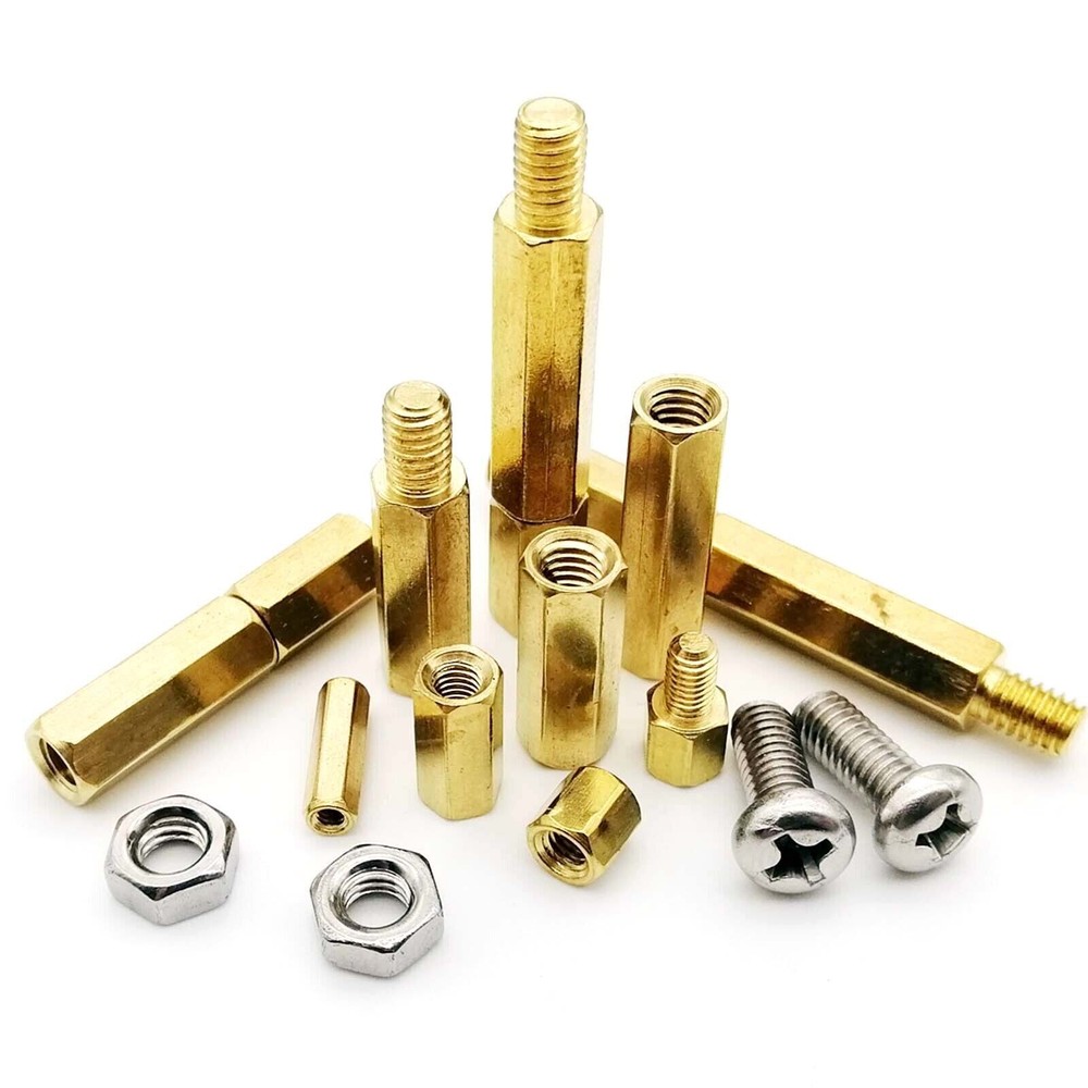 10/100pcs M2 M3 Brass Copper Hex Column Standoff Spacer Pillar PCB Motherboard