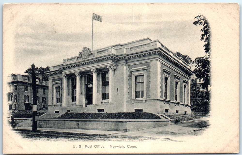 Postcard - U. S. Post Office, Norwich, Connecticut