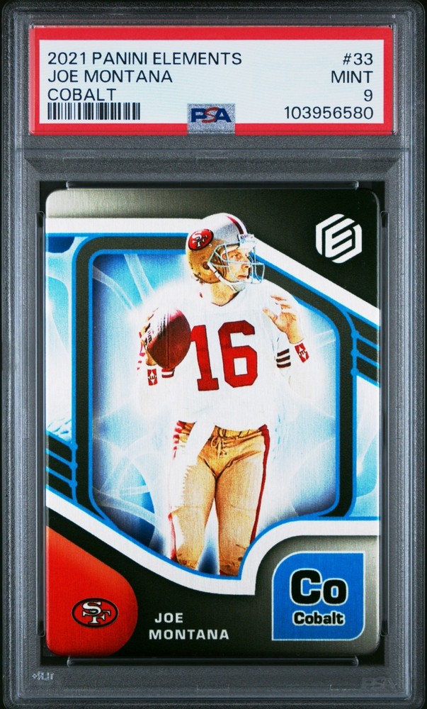 Joe Montana 2021 Panini Elements #33 PSA 9 Cobalt /27